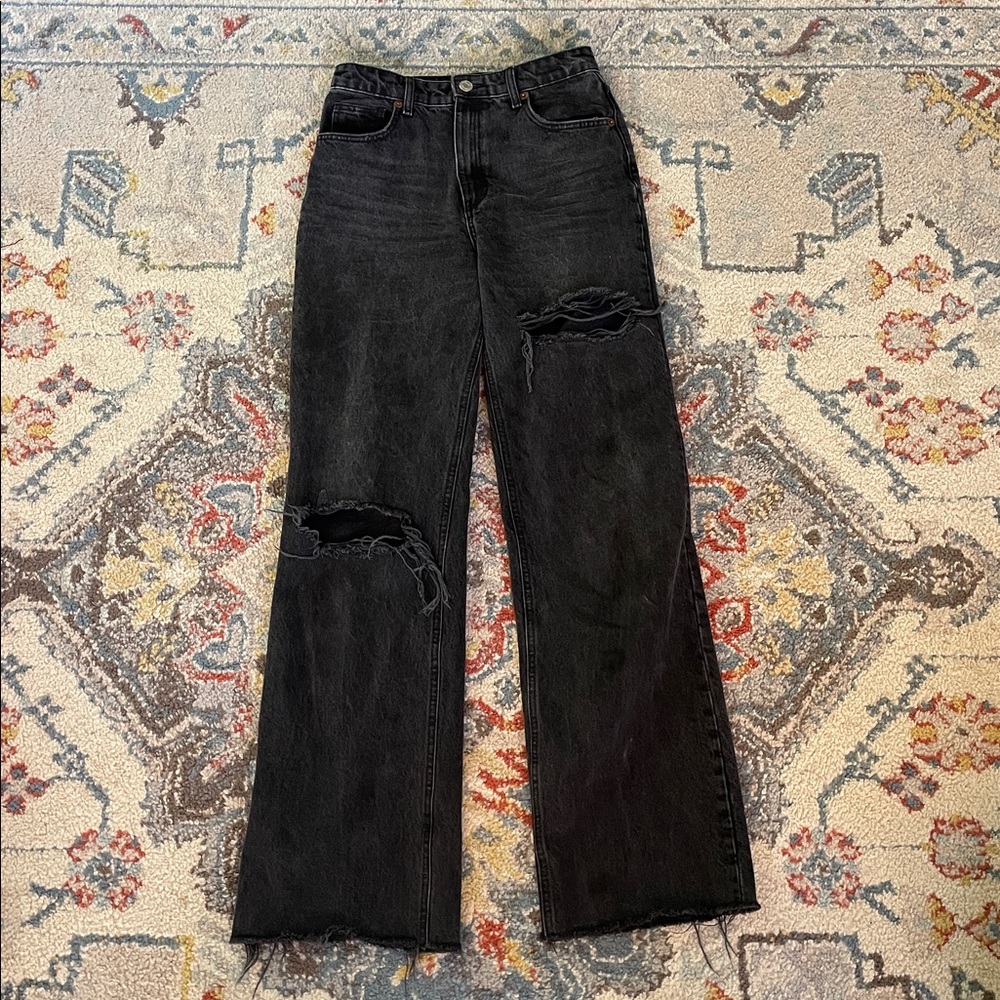 Zara High Rise Wide Leg Jean, Size 6